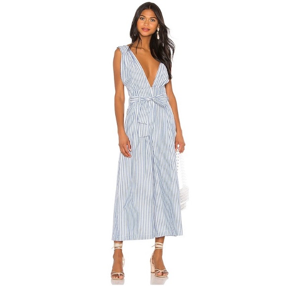 NWT Mes Demoiselles Blue Stripe Classic Jumpsuit